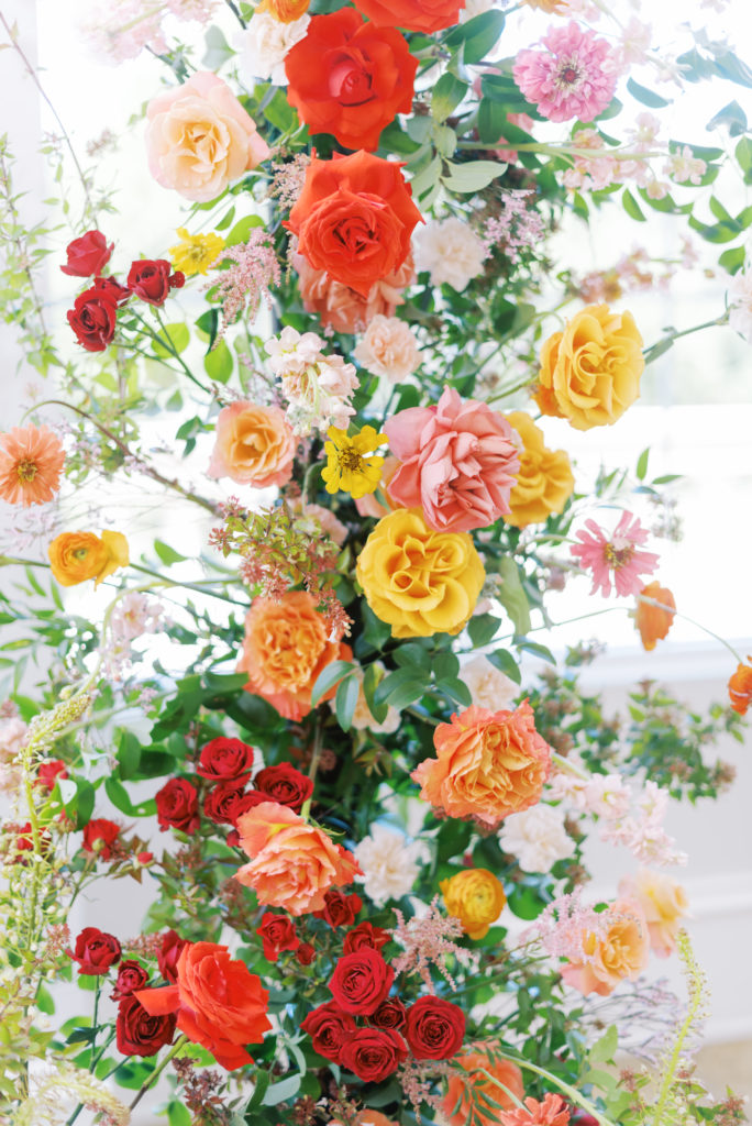 Floral Installation for wedding designed by The Floral Eclectic. Photo taken by Neva Michelle Photography.