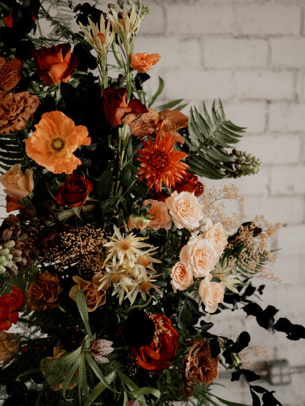 A floral installation designed by The Floral Eclectic, and photographed by Laning Photography.