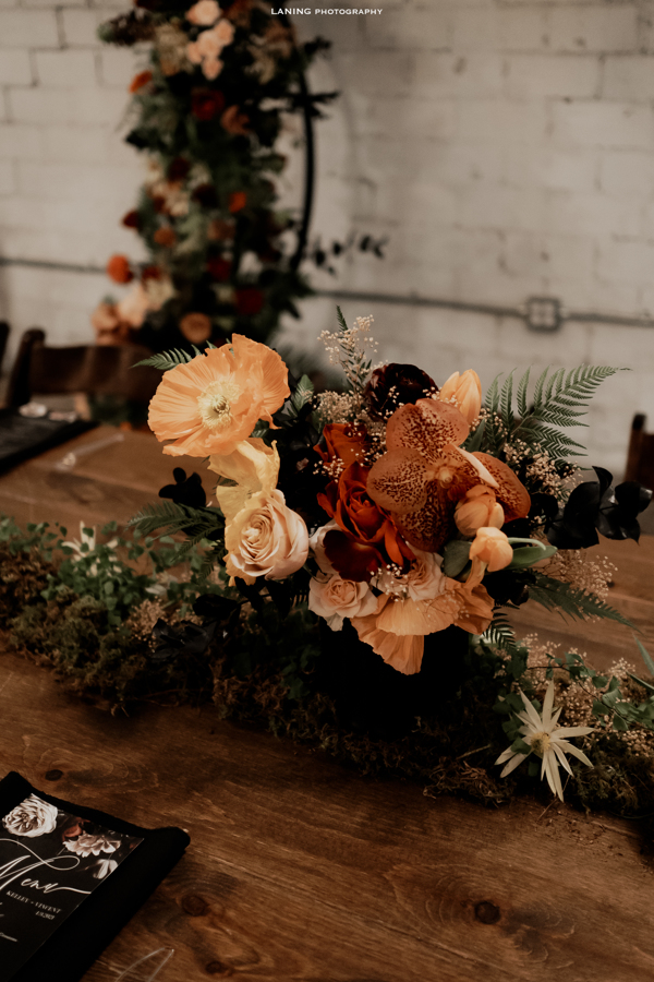 Floral arrangement designed by The Floral Eclectic. Photo taken by Laning Photography.