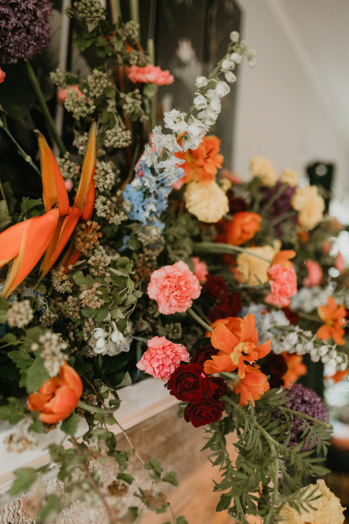 A floral installation designed by The Floral Eclectic, and photographed by Moth + Moonlite.